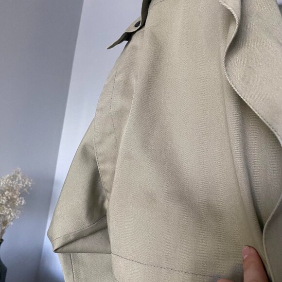 SEARS Vintage 80's Tan Longline Trench Coat Size 8 - Picture 12 of 12